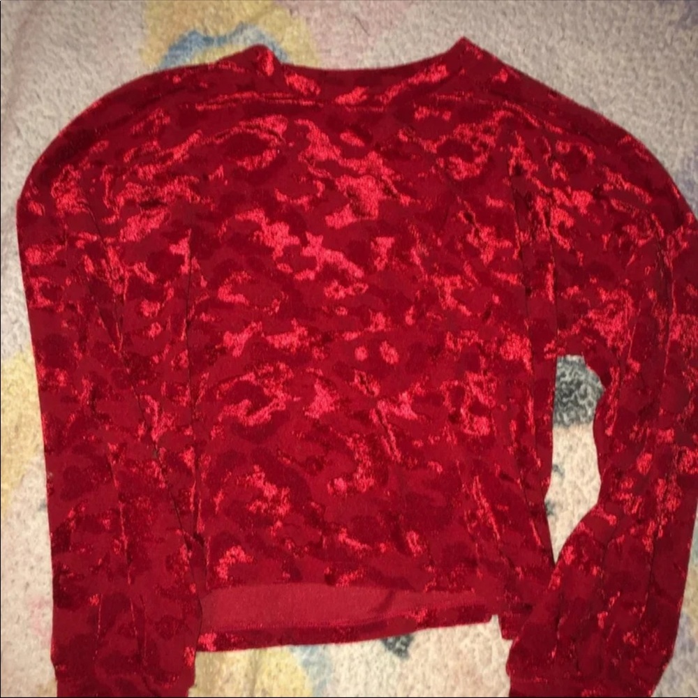 Red velvet shirt